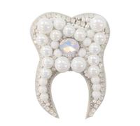 EMDOMO Beaded Rhinestones Teeth Heart Lung Sew On Patches for Clothing Applique Badge Emblem DIY Craft Accessories (I 2pieces)