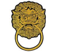 EMDOMO Chinese Style Lion Cloth Stickers Large Garment Accessories Embroidered Applique Iron on Jeans Jacket Backpatches 1 piece