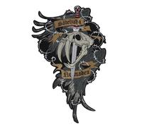 EMDOMO Large Embroidery Skull Wings Patches for Jacket Jeans Back Motorcycle Biker Skeleton Appliqué Iron-On Patch 1Piece