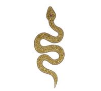 EMDOMO Snakes Rhinestones Iron-On Heat Transfer Design Hotfix Patch Snakes Patches Crystal DIY Decor for T Shirts Shoes Hats Snake Bead Rhinestone Appliques 2PCs (Gold 2pieces)