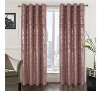 EMDPBD Velvet Curtains Elegant Printed Blackout Curtains Interior Decoration Curtains Velvet Grommet Window Drapes for Bedroom Living Room, 1 Panel,Pink-W52''xH84''