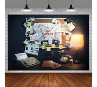 EMDSPR Detective Backdrop, 7x5ft Agent Spy Theme Top Secret Police Office Investigation Photography Background Crime Clue Evidence Murder Mystery Party Decorations Photo Booth Props BJFNPR0068