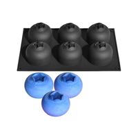 Emdvsco 6-Cavity Blueberry Silicone Baking Molds Non-Stick Reusable Cake Mould Baking Tools for Cake Pudding Ice Cream Jelly Cookie Dessert Home Kitchen Restaurant