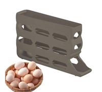 Emdvsco Egg Tray for Refrigerator, 4 Layers Refrigerator Egg Holder Automatic Rolling, 30 Capacity Anti-Slip Space-Saving Rack for Farmers Market RV Breakfast Picnic Prep Meal