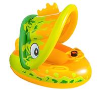 Emdvsco Kids Swim Pool Float - Kids Pool Float Ring with Sun Canopy | Water Playing Boat-Shaped Inflatable Raft with Horn for 1-5 Years Old Summer Bathtub Beach