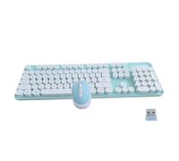 EMEBAY Three Mode Wireless Keyboard and Mouse Set for Laptop, PC, Tablet and Mobile Devices, BT 2.4G USB Wireless Keyboard and Mouse Combo, Easy Access Computer Keyboard in English and Turkish