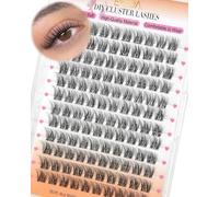EMEDA 10mm Natural Cluster Lashes Wispy Individual Eyelashes DIY Eyelash Extensions at Home Fluffy Lash Clusters D Curl Soft Clear Band Eyelash Clusters Beginner Friendly (VS-10mm)