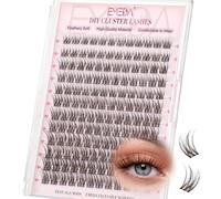 EMEDA 10mm Short Eyelash Clusters Brown & Black 10 mm Only Cluster Lashes Wispy DIY Volume Eyelash Extensions Natural Individual Lashes with Soft Thin Band