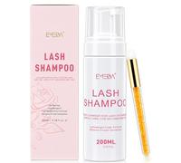 EMEDA 200ml Lash Shampoo With Brush - 6.76Fl. Oz Eyelash Extension Shampoo Kit Lash Foaming Cleanser Mousse Wash For Extensions and Cluster Lashes After Care Paraben & Oil Free Salon & Home Use