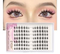 EMEDA Cluster Lashes 98 Pcs Manga eyelashes DIY 7 Styles Cat Eye Lashes C Curl Natural False Lashes DIY Cluster Eyelashes Soft And Thin Band Lash Extensions Manga Lash Kit (Fairy lashes)