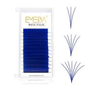 EMEDA Colored Lash Extensions Easy Fan Volume Lashes Colorful Blue Lashes 0.07mm D Curl 9-15mm Mix Length 2D-20D Rapid Automatic Blooming Flower Self Fanning Mega Volume Eyelash Extensions (Blue)