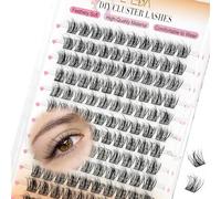 EMEDA Natural 3D Lash Clusters Eyelash Extensions DIY Invisible Thin Band 12mm Wispy Cluster Lash 3D Effect Individual Eyelash Clusters (3D08)