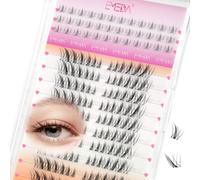 EMEDA Natural Lash Clusters Upper and Lower Eyelash Extensions DIY Invisible Thin Band 8-14mm Wispy Cluster Lash Fox Eye Effect Individual Eyelash Clusters (BH01)