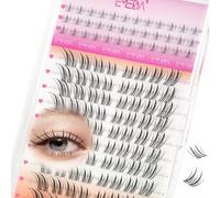 EMEDA Natural Lash Clusters Upper and Lower Eyelash Extensions DIY Invisible Thin Band 8-14mm Wispy Cluster Lash Fox Eye Effect Individual Eyelash Clusters (FH01)