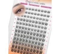EMEDA Natural Lash Clusters Wispy Individual Eyelashes DIY Eyelash Extensions at Home Fluffy Cluster Lashes D Curl Soft Clear Band 8mm 10mm 12mm 14mm Mix Eyelash Clusters Beginner Friendly (VS-mix)
