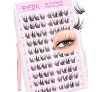 EMEDA Natural Looking Cluster Self Adhesive Lashes - Pre Bonded Eyelash Kit No Sticky Residue, No Glue Needed (elf)
