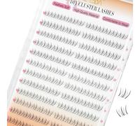 EMEDA Natural Short Lash Clusters Eyelash Extensions DIY Invisible Invisble Thin Band 8mm Wispy Cluster Lash Short Individual Eyelash Clusters (3D08)