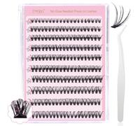 EMEDA Self Adhesive Individual Lashes 30D 200pcs DIY Lash Extension Kit D curl V-Shape Pre-glued 1 Step Press on Lash Clusters 9-15mm, Lash Tweezer for DIY Eyelash Extension at Home (30D MIX)
