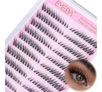 EMEDA Self Adhesive Lash Clusters Kit No Glue Needed Cat eye Fox eye Natural Eyelash Clusters Pre Glued Lash Cluster,Press on Cluster Lashes with Tweezers Glueless Lashes (K08)