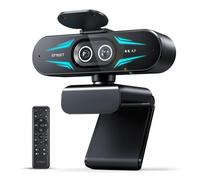 EMEET C60E Dual-Camera 4K Webcam for Streaming, Wide-Angle and Telephoto Cameras, Max 11X Hybrid Zoom & PDAF Autofocus, Remote Control, RGB Lighting, 2 Mics, Ideal for Livestreaming and Online Meeting