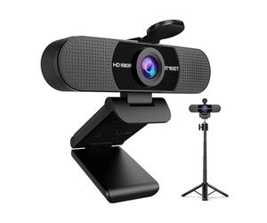 EMEET C960 Webcam with Tripod, 1080p Webcam with Microphone, Adjustable Height Mini Tripod, C960 Web Camera with Privacy Cover, Plug & Play Web Cam with Stand for Zoom/Teams/YouTube/FaceTime