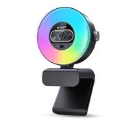 EMEET S600L 4K Webcam for Streaming with Ring Light, 4 Lighting Modes, Rainbow Effect, 1/2" Sensor, AI Imaging, 0.2S PDAF, 2 Mics, Dial Control, 4K Webcam with Light for OBS/Twitch/YouTube/Zoom/PC/Mac