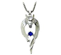 eMeition Wolf Necklace for Men Vintage Norse Viking Wolf Pendant Necklace Chain Luminous Glow In The Dark Necklaces for Adults, Standard, Metal Luminescent Paint, Crystal