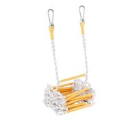 EMEKIAN Emergency Fire Escape Ladder Flame Resistant Safety Extension Rope with 2 Hooks, 2 to 4 Story Homes Reusable Compact Portable External Ladder (4 M / 13 FT)