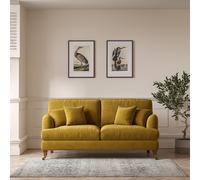 Emeline Velvet 3 Seater Sofa with Antique Castor Legs Mustard