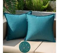 EMEMA Outdoor Cushion Weatherproof Cushion Cover Waterproof Sofa Cushion Waterproof Decorative Cushion 50 x 50 cm Cushion Covers Decorative Cushion Cover Set of 2 for Garden Sofa Living Room Bed