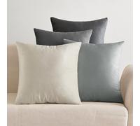 EMEMA Velvet Cushion Covers Pack of 4 Decorative Square Cushion Covers for Sofa Bedroom Home 40 x 40 cm Grey Series