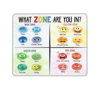 Ememotions Zone Table Mouse Pad Mental Health Non-Slip Gaming Rubber Base Mousepad for Computer Laptop Home Desk Decor Therapy Office Psychology Therapist Gift 10x12 Inch