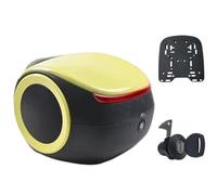 EMENAR Daily Motorcycle Trunk Helmet Top Box for Scooter/Motorcycle/Moped, Universal Storage Box Rear Top Box, Material ABS+PP Plastic (Color : Yellow)