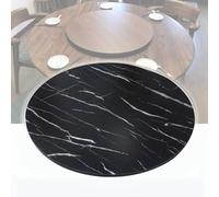 EMENAR Large Wooden Lazy Susan Turntable, Home Dining Turntable Rotating Serving Tray Round Dining Table Serving Plate, Table Top Rotating Tray 30in 40in (Color : Marble black, Size : 50cm/20inch)