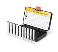 EMENTOL 10PCS 3/8-Inch Drive Metric Deep Socket Set, 8-17MM Deep Sockets, Extra Long, 6-point, Cr-V Steel