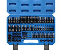 EMENTOL 71-Piece Torx Bit & Hex Bit Socket Set, Master SAE/Metric, 1/4", 3/8" and 1/2" Drive, S2 and CrV Steel, Includes E4-E24, Socket/Drill Adapter