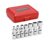 EMENTOL 7PCS 1/4" Drive Universal Joint Socket Set, 6 Point, SAE Universal Flex Socket Set, CR-V, Swivel Head, 3/16 Inch - 9/16 Inch