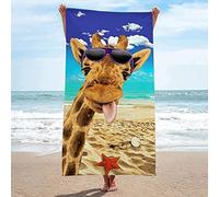 EMENZA Funny Giraffe Microfibre Beach Towel Extra Large 70 x 150 cm, Quick Dry 3D Animal Beach Towels for Adults Women Men, Bath Towel Swimming & Travel Towel for Beach Pool Gym