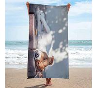 EMENZA Jack Russell Terrier Microfibre Beach Towel 90 x 180 cm, Quick Dry 3D Animal Beach Towels Extra Large for Adults Women Men, Bath Towel Swimming & Travel Towel for Beach Pool Gym
