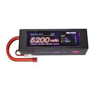 EMEPOVGY 11.1V Lipo Battery 3S 5200mAh 80C Lipos Hard Case with T Connector for RC Car Trucks 1/8 1/10 RC Vehicles