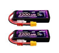 EMEPOVGY 11.1V Lipo Battery Pack 3S 2200mAh 35C with XT60 Plug for FPV Drone Quadcopter RC Airplane Aircraft(2 Packs)