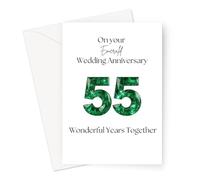 Emerald 55th Wedding Anniversary Card For Husband and Wife, Couple, Spouse (On Your Emerald Wedding Anniversary, 55 Wonderful Years Together Card)