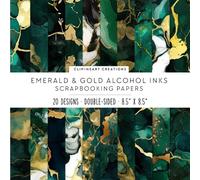 Emerald Alcohol Inks Scrapbook Papers:For Scrapbooking, Double Sided Craft Paper, Decorative DIY Junk Journals, Decoupage