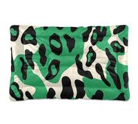 Emerald Animal Leopard Print Washable Dog Bed Mat Soft Comfortable Anti-Slip Bottom Dog Cat Bed for Medium/Large Dogs 36" x 24"