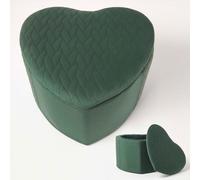 Arundel Heart-Shaped Velvet Footstool with Storage Homescapes Emerald One Size