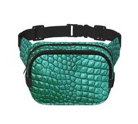 Emerald crocodile leather Printed multifunctional waist bag, unisex trendy messenger bag, travel sports storage bag