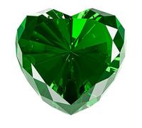 Emerald Crystal Diamonds Paper Weights with Gift Box,80mm Chaos Emeralds Heart Shape Real Crystal Big Diamond Glass Green Gems Paperweight,Birthday Anniversary Women Her Valentine's Day Gifts