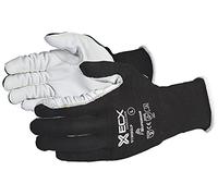 EMERALD CX 13-GAUGE CUT-RESISTANT NYLON/STEEL COMPOSITE STRING KNIT WITH GOAT-GRAIN PALMS GREY M