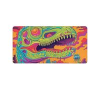 Emerald Dinosaur Lines Desk Mat Non-Slip Office Desk Mat 23.6" X 11.8" Large Mouse Pad with Rubber Base Waterproof Desk Writing Pad for Office and Home
