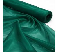Emerald Green 1 Meter Pack Plain Sheer Lightweight Organza Voile Drape Curtain, Wedding, Chair Sash Fabric 150cm Wide